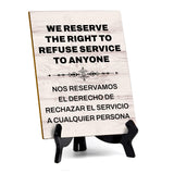Customer Notification Bilingual Table Signs with Acrylic Stand (6x8“)