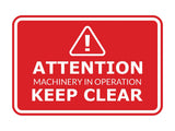 Signs ByLITA Classic Framed Attention: Machinery in Operation - Keep Clear Door or Wall Sign Easy Installation | Health And Safety | Building And Warning Signs