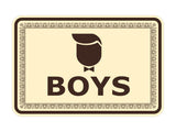 Signs ByLITA Classic Framed Boys Vintage Bathroom Wall or Door Sign