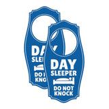 Day Sleeper Do Not Knock Door Hanger | House or Business Door Sign