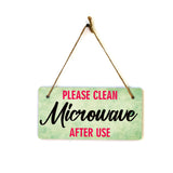 Please Clean Microwave After Use 5x10 Hanging Plus Wall or Door Sign | Home & Office Décor