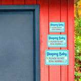 Classic Framed Plus Sleeping Baby Please Do Not Ring Doorbell Wall or Door Sign | Friendly Home Signage