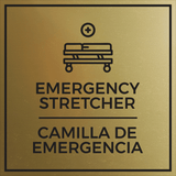 Signs ByLITA Square Emergency Stretcher Door or Wall Sign | Spanish Bilingual Business And Office Signs