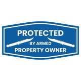Signs ByLITA Fancy Protected by Armed Property Owner (Military Knife) Door or Wall Sign | Home Security Warning Sign