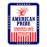 Portrait Round Plus American Pride: United We Stand Door or Wall Sign | Easy Installation | Patriotic Stars and Stripes USA Pride Sign