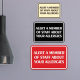 Signs ByLITA Classic Framed Alert A Member Of Staff About Your Allergies Durable Sign | Easy Installation | Elegant Design Wall or Door Sign