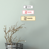 Signs ByLITA Standard Knives Door or Wall Sign Easy Installation | Durable Construction | Kitchen Essentials | Hygiene | AirBnB Signs