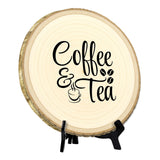 Hospitality & Fun Rustic Wood Discs – Natural Bark-Edge with a Sleek Black Acrylic Easel - For Counters, Doors & Walls