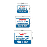 Classic Framed Plus Do Not Leave Items In Restroom – Keep It Tidy Door or Wall Sign | Bathroom Signs