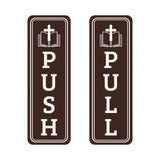 Signs ByLITA Vertical Push and Pull Door Signs (Bible and Cross) Door Sign