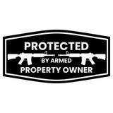 Signs ByLITA Fancy Protected by Armed Property Owner (M-16) Door or Wall Sign | Home Security Warning Sign