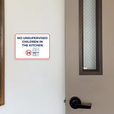 Classic Framed Plus No Unsupervised Children In the Kitchen Door or Wall Sign | Child Safety Business Signs
