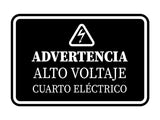 Signs ByLITA Classic Framed Advertencia Alto Voltaje Cuarto Eléctrico Durable Sign | Easy Installation | Elegant Design Wall or Door Sign