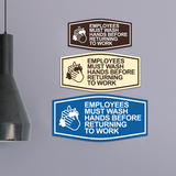 Fancy Employees Must Wash Hands Before Returning to Work (Bubbles) Wall or Door Sign