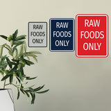 Signs ByLITA Portrait Round Food Preparation Area: Raw Foods Only Door or Wall Sign Durable ABS Plastic | Laser Engraved | Easy Installation | Kitchen | Hygiene