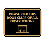 Classic Framed Please Keep This Door Clear of All Obstructions Wall or Door Sign