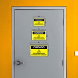 Classic Framed Plus Cuidado: Piso Resbaladizo cuando esta mojado Door or Wall Sign | Business Warning Signage