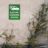 Portrait Round Plus Electric Charging Station Door or Wall Sign | Electric Vehicle Charging Station | Parking