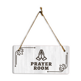 Prayer Room 5x10 Hanging Plus Wall or Door Sign | Religious Rustic Wood Sign