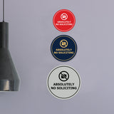 Circle Absolutely No Soliciting Wall or Door Sign