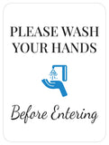 Portrait Round Plus Please Wash Your Hands Before Entering Wall or Door Sign | Hygiene and Safety