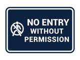 Signs ByLITA Classic Framed No Entry Without Permission Wall or Door Sign