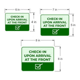 Classic Framed Plus Check-In Upon Arrival at the Front Door or Wall Sign | Medical Facility Reception Patient Reminders