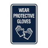 Signs ByLITA Portrait Round Wear Protective Gloves Wall or Door Sign