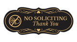 Designer No Soliciting Thank You (Doorbell) Wall or Door Sign
