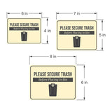 Classic Framed Plus Please Secure Trash Before Placing in Bin Door or Wall Sign | General Waste & Disposal