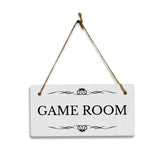 Game Room 5x10 Hanging Plus Wall or Door Sign | Rustic Twine | Range of Vibrant Decor Styles | Room Signs For Home and Business