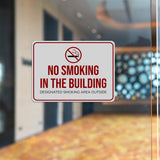 Classic Framed Plus No Smoking in the Building – Designated Smoking Area Outside Door or Wall Sign | Workplace Safety & First Aid