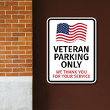 Portrait Round Plus Veteran Parking Only Thank You For Your Service Door or Wall Sign Honor Veterans with Military Signs | US Pride | Veteran Gratitude and Discount Signs