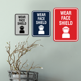 Signs ByLITA Portrait Round Wear Face Shield Wall or Door Sign