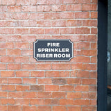 Notched Standard Fire Sprinkler Riser Room Wall or Door Sign | Facilities and Rooms Sign