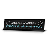 Uniquely Wonderful Embracing Our Differences Acrylic Desk Sign (2x8") | Classroom Special Needs Support