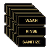 All Quality Standard WASH RINSE SANITIZE Set of 3 Bay Sink Signs - Restaurant & Commercial Kitchen Sink Signs - Easy to Install