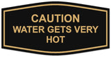Signs ByLITA Fancy Caution Water Gets Very Hot Sign | Durable Plastic | Vibrant Colors | Powerful Foam Tape