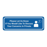 Signs ByLITA Standard Please Let Us Know If You Would Like To Discuss Your Concerns In Private Door or Wall Sign Durable ABS Plastic | Laser Engraved | Easy Installation | Elegant Design