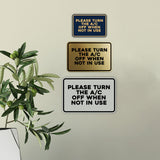 Signs ByLITA Classic Framed Please Turn the A/C Off When Not In Use Door or Wall Sign | Eco-Friendly Home Signs
