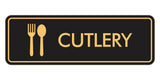 Signs ByLITA Standard Cutlery Door or Wall Sign Easy Installation | Durable Construction | Kitchen Essentials | Hygiene | AirBnB Signs