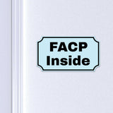 Notched Standard FACP Inside Wall or Door Sign | Facilities and Rooms Sign