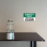 Classic Framed Plus Safety First Keep Aisles Clear Door or Wall Sign | Health & Safety Signage