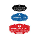 Signs ByLITA Victorian Emergency Exit Follow the Green Signs to Safety Durable Plastic Sign | Easy Installation | Elegant Design Wall or Door Sign
