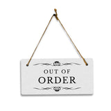 Out Of Order 5" x 10" Hanging Wall or Door Sign | Rustic Twine | Stylish Business or Office Signage
