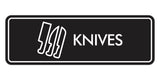 Signs ByLITA Standard Knives Door or Wall Sign Easy Installation | Durable Construction | Kitchen Essentials | Hygiene | AirBnB Signs