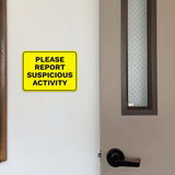 Classic Framed Plus Please Report Suspicious Activity Door or Wall Sign | General Security Notices