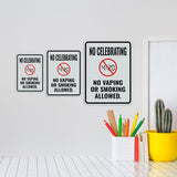 Portrait Round Plus No Celebrating No Vaping Or Smoking Allowed. Wall or Door Sign | Funny Office Décor
