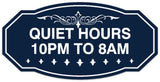 Signs ByLITA Victorian Quiet Hours 10pm to 8am Wall or Door Sign - Laser-Engraved Lettering | Durable ABS Plastic | Vibrant Colors | Powerful Foam Tape