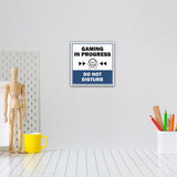 Square Plus Gaming In Progress Do Not Disturb Wall or Door Sign | Easy Installation | Gaming Room Signage